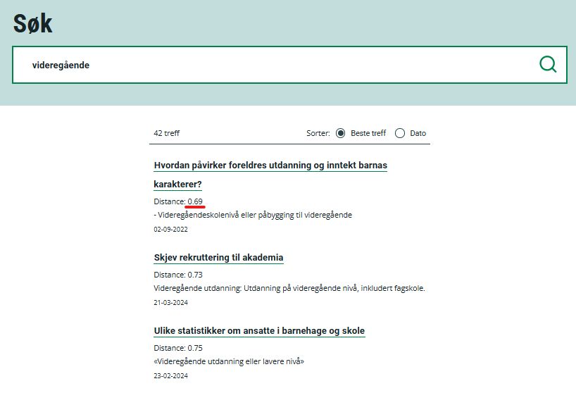 The search with distance